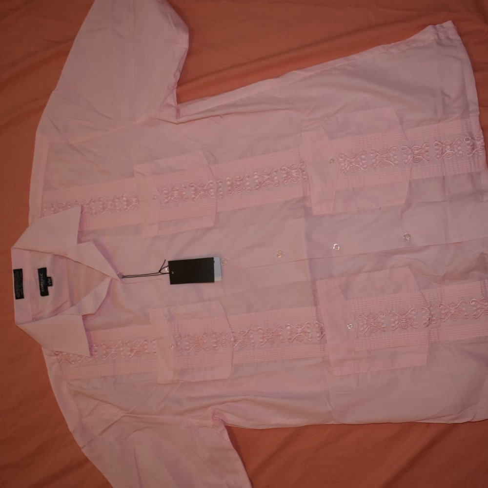 NWT MENS OMEGA BUTTON UP SHIRT SIZE LARGE